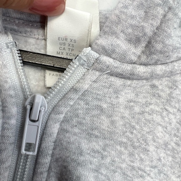 H&M Cinched Oversized Semi Cropped Hooded Zip Wide Balloon Sleeve Jacket - Picture 4 of 6